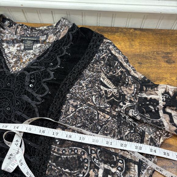 Lane Bryant Size 18/20 Top Velvet Embellished Sheer Mesh Fairy Grunge Whimsigoth - Picture 7 of 16